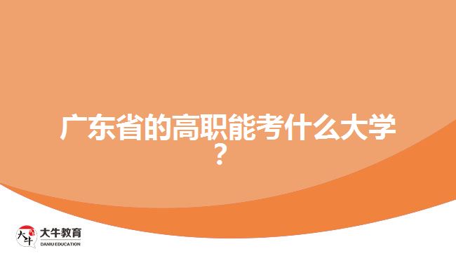 廣東省的高職能考什么大學(xué)？