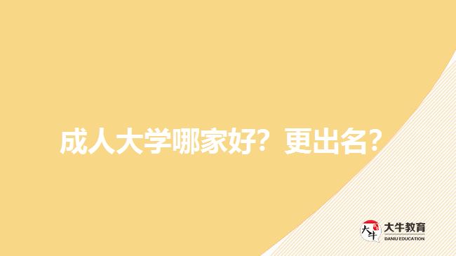 成人大學(xué)哪家好？更出名？