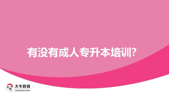 有沒有成人專升本培訓(xùn)？