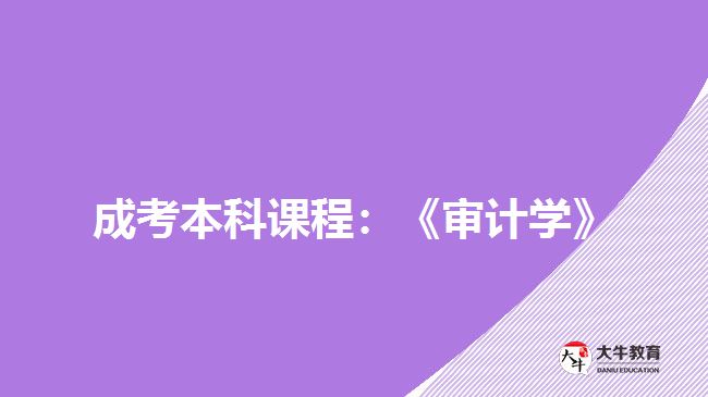 成考本科課程：《審計學》