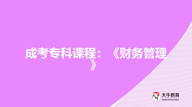 成考?？普n程：《財(cái)務(wù)管理》