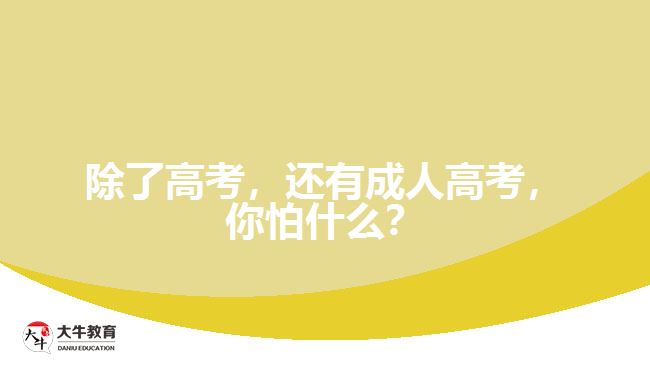 除了高考，還有成人高考，你怕什么？