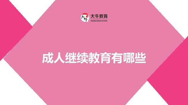 成人繼續(xù)教育有哪些？