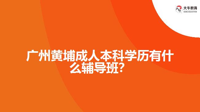 廣州黃埔成人本科學歷有什么輔導班？