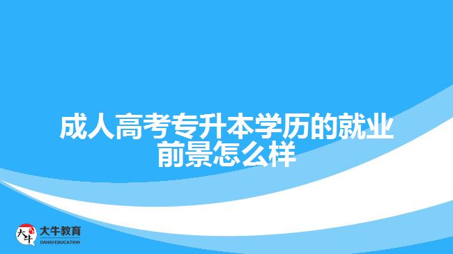 成人高考專升本學(xué)歷的就業(yè)前景怎么樣？