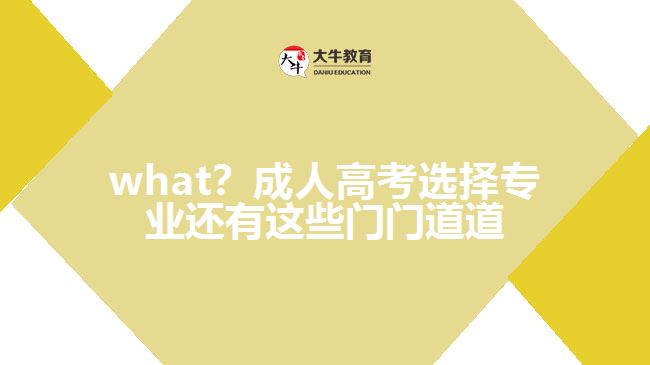 what？成人高考選擇專業(yè)還有這些門門道道