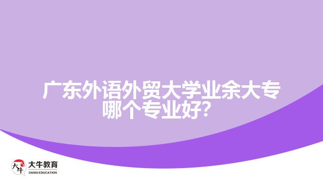 廣東外語(yǔ)外貿(mào)大學(xué)業(yè)余大專哪個(gè)專業(yè)好？