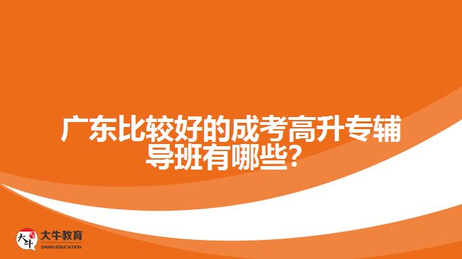 廣東比較好的成考高升專輔導(dǎo)班有哪些？