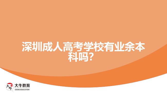 深圳成人高考學校有業(yè)余本科嗎？