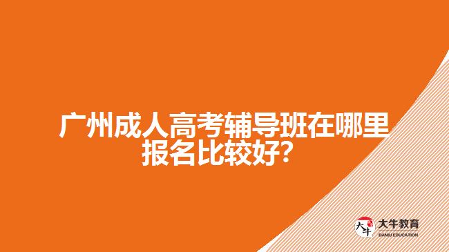 廣州成人高考輔導班在哪里報名比較好？
