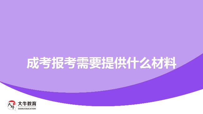 成考報考需要提供什么材料