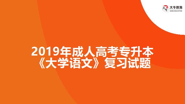 2019年成人高考專升本《大學語文》復(fù)習試題