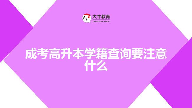 成考高升本學籍查詢要注意什么