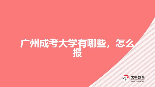廣州成考大學(xué)有哪些，怎么報(bào)