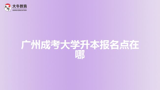 廣州成考大學(xué)升本報名點在哪