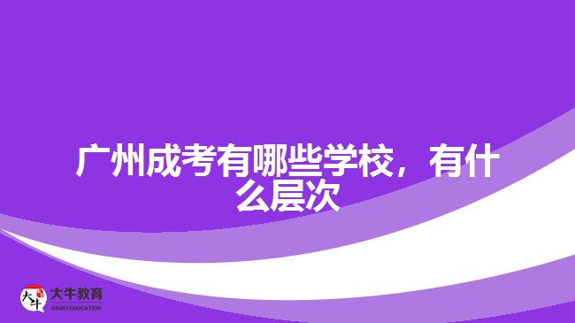 廣州成考有哪些學校，有什么層次
