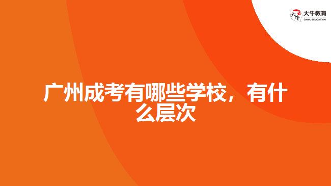 廣州成考有哪些學(xué)校，有什么層次