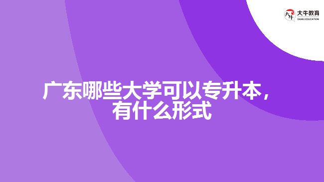 廣東哪些大學可以專升本，有什么形式