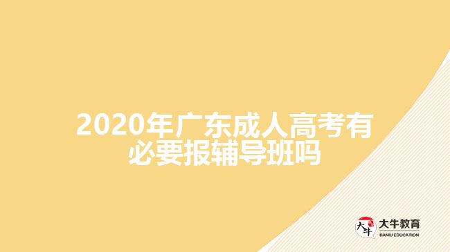 2020年廣東成人高考有必要報(bào)輔導(dǎo)班嗎
