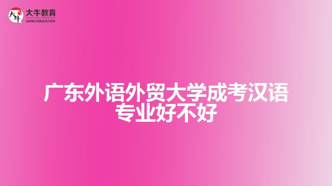 廣東外語外貿(mào)大學(xué)成考漢語專業(yè)好不好