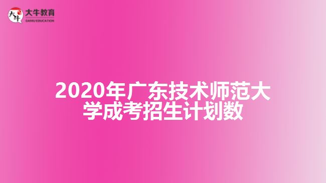 2020年廣東技術師范大學成考招生計劃數(shù)