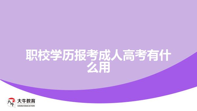 職校學歷報考成人高考有什么用