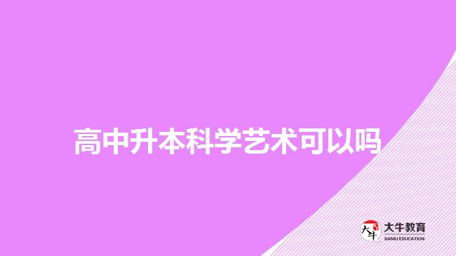 高中升本科學藝術可以嗎