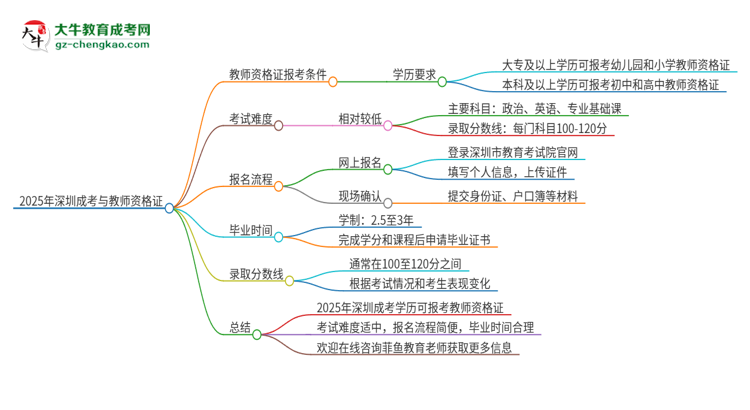 2025年深圳成考學(xué)歷能考教資嗎？思維導(dǎo)圖