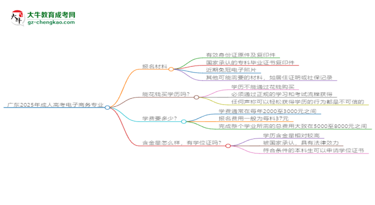 廣東2025年成人高考電子商務專業(yè)學歷能考公嗎？思維導圖