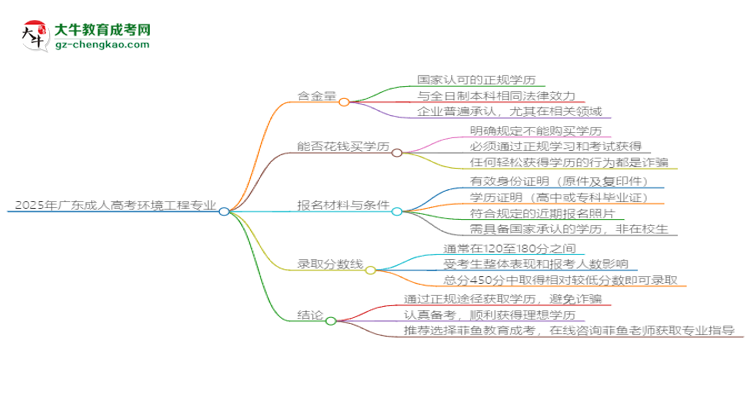 2025年廣東成人高考環(huán)境工程專業(yè)學(xué)歷花錢能買到嗎？思維導(dǎo)圖