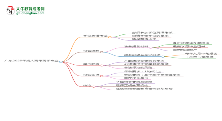 廣東2025年成人高考藥學(xué)專(zhuān)業(yè)生可不可以考四六級(jí)？思維導(dǎo)圖