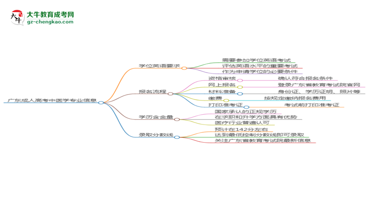 廣東成人高考中醫(yī)學(xué)專業(yè)2025年要考學(xué)位英語嗎？思維導(dǎo)圖