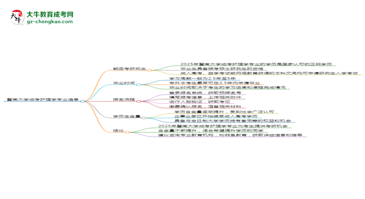 暨南大學2025年成考護理學專業(yè)能考研究生嗎？思維導圖
