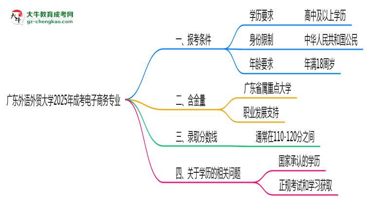 廣東外語外貿(mào)大學(xué)2025年成考電子商務(wù)專業(yè)報考條件是什么思維導(dǎo)圖