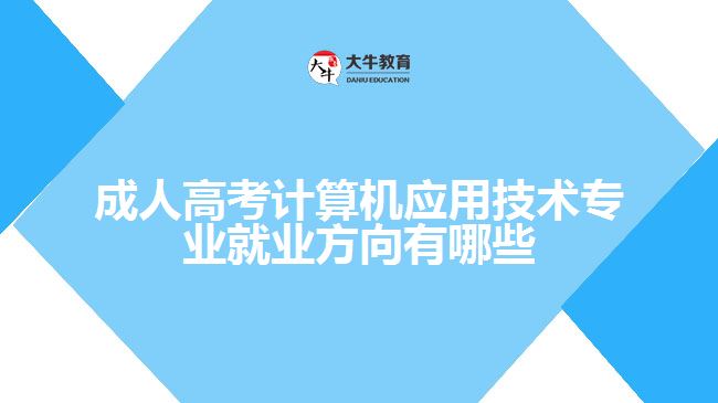 成人高考計(jì)算機(jī)應(yīng)用技術(shù)專(zhuān)業(yè)就業(yè)方向有哪些