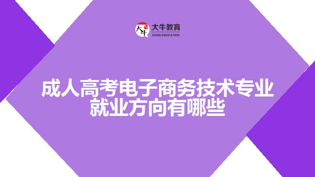 成人高考電子商務技術專業(yè)就業(yè)方向有哪些
