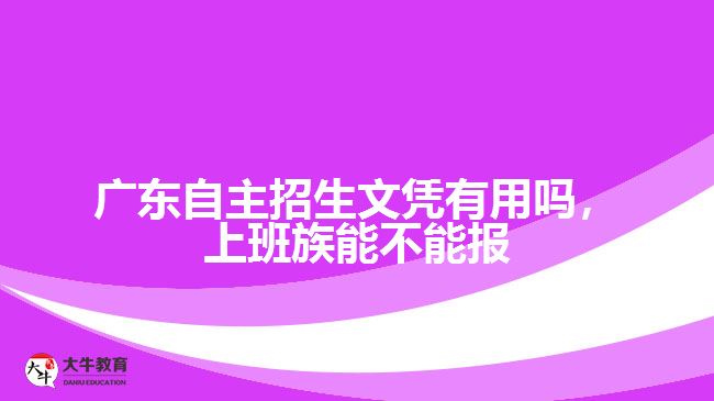 廣東自主招生文憑有用嗎，上班族能不能報
