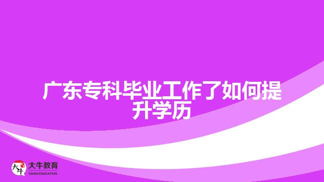 廣東?？飘厴I(yè)工作了如何提升學(xué)歷