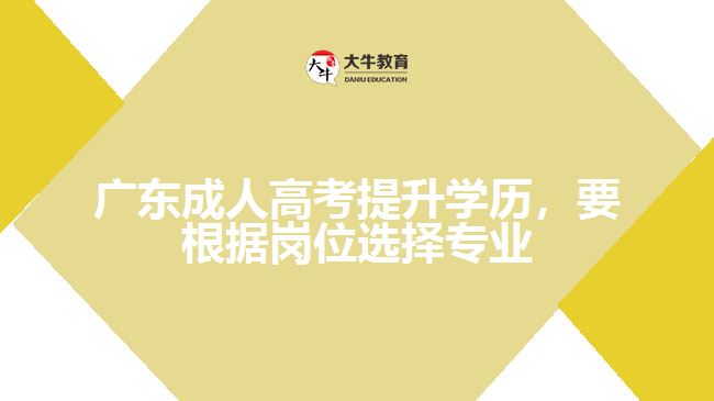 廣東成人高考提升學(xué)歷，要根據(jù)崗位選擇專業(yè)