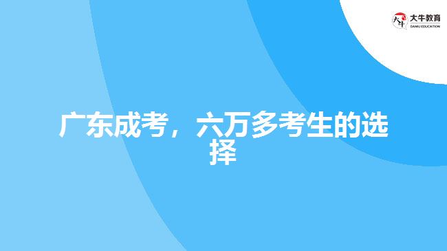 廣東成考，六萬多考生的選擇