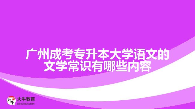 廣州成考專升本大學(xué)語(yǔ)文的文學(xué)常識(shí)有哪些內(nèi)容
