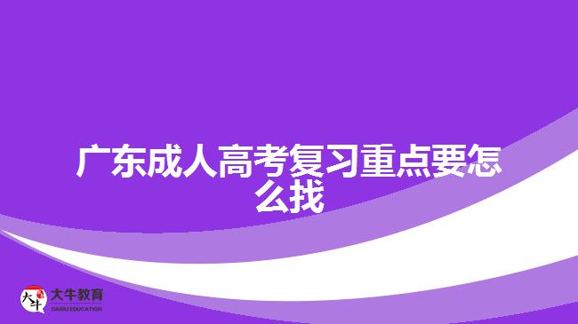 廣東成人高考復習重點要怎么找