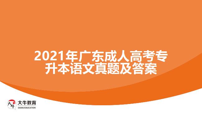 2021年廣東成人高考專(zhuān)升本語(yǔ)文