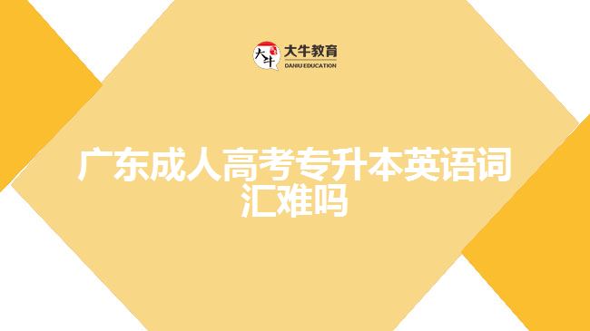 廣東成人高考專升本英語詞匯難嗎
