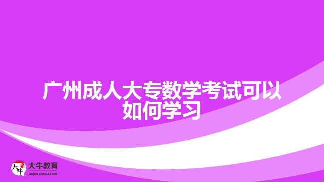 廣州成人大專數(shù)學考試可以如何學習