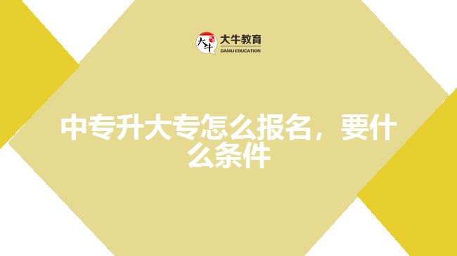 中專升大專怎么報名，要什么條件