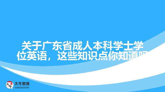 關于廣東省成人本科學士學位英語