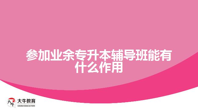 參加業(yè)余專(zhuān)升本輔導(dǎo)班能有什么作用