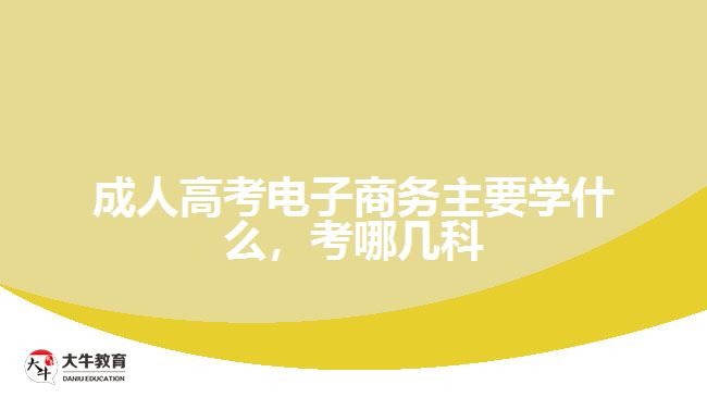 成人高考電子商務主要學什么，考哪幾科