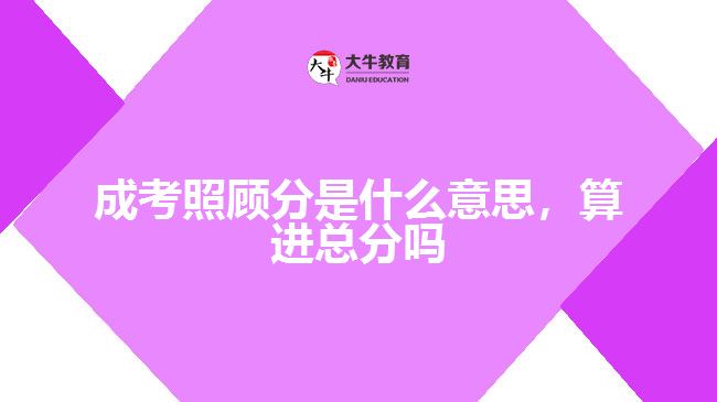 成考照顧分是什么意思，算進總分嗎